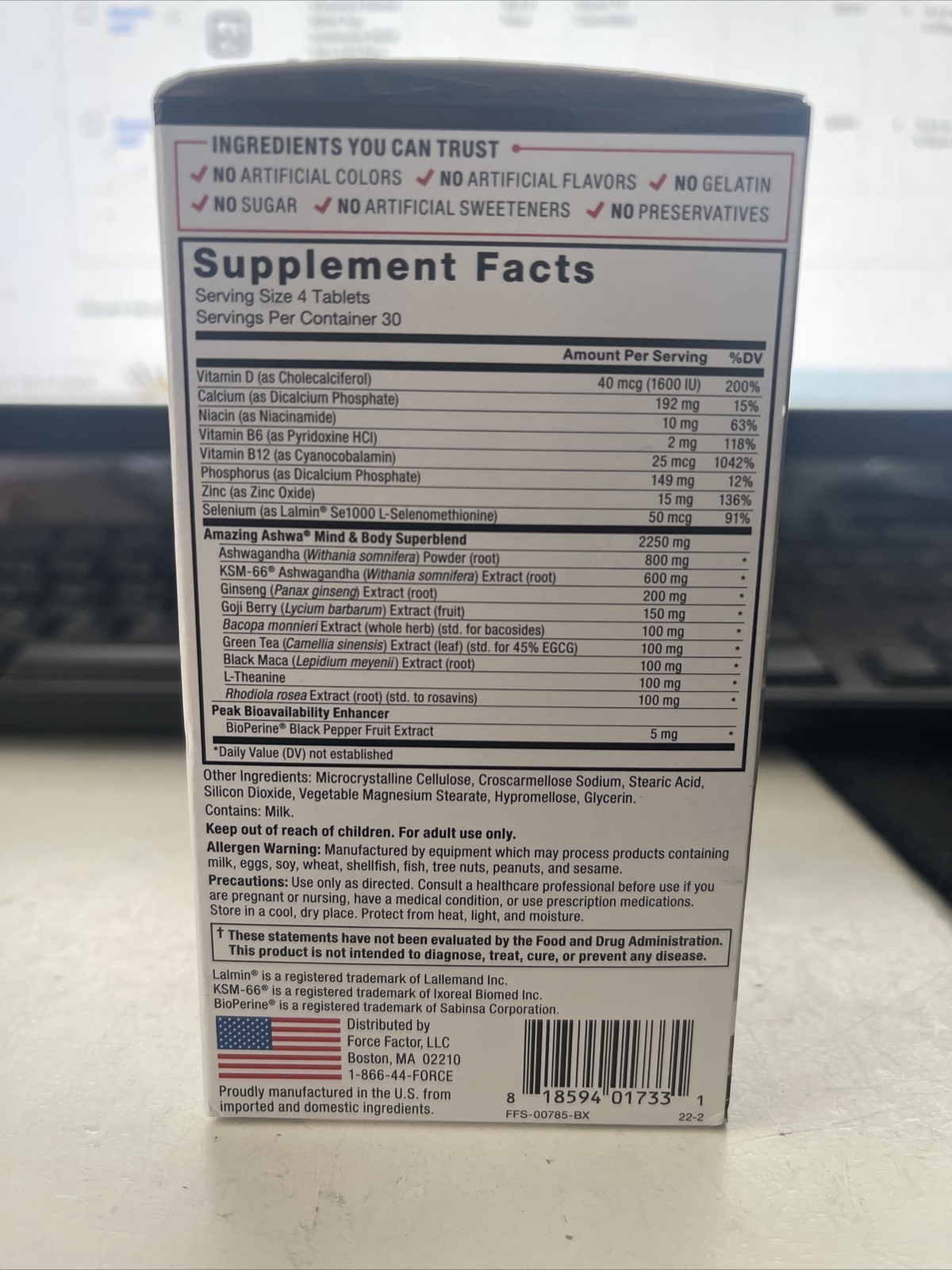 Force Factor Amazing Ashwa Tablets Ashwagandha Supplement for Stress & Anxiety