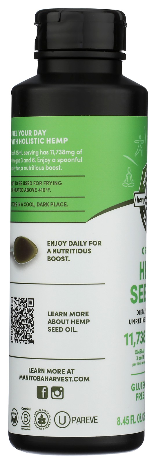 Manitoba Harvest Organic Hemp Seed Oil 8.45 Fl Oz Dietary Supplement 8.4 3 Pack