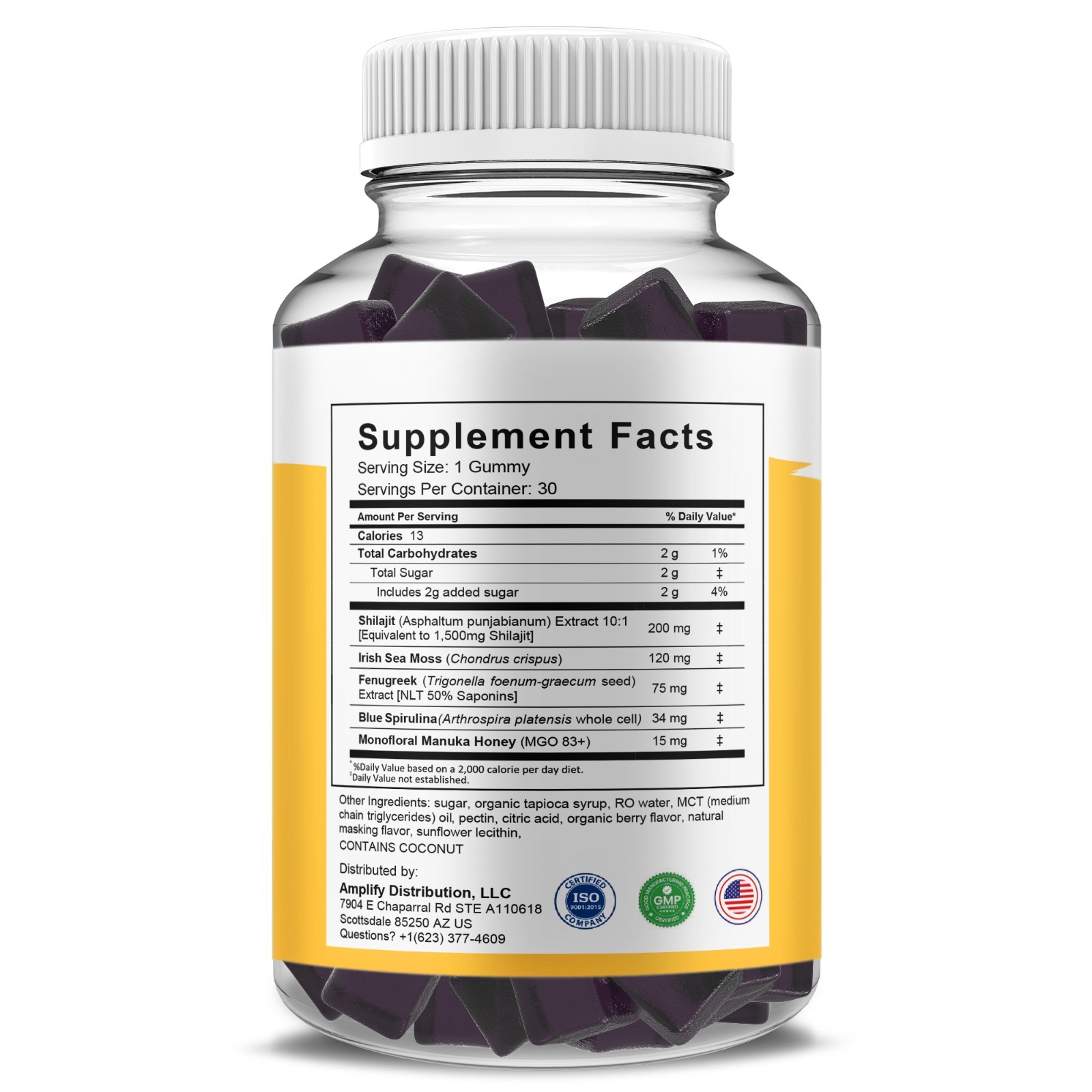 Honey Boost XL Gummies, Daily Premium Shilajit Supplement (30 Gummies)