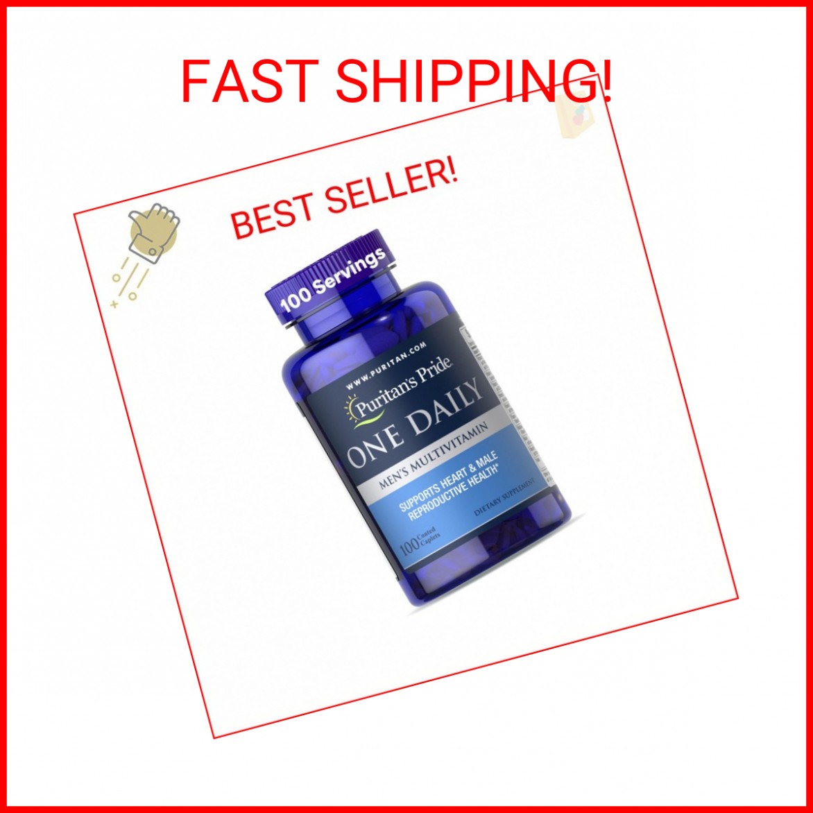 Puritan’s Pride One Daily Men’s Multivitamin, Dietary Supplement to Support Hear