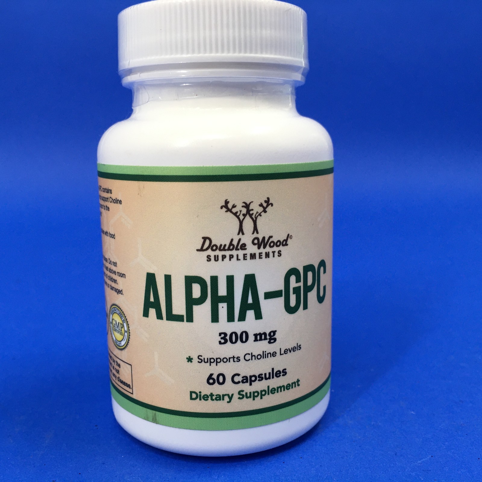ALPHA-GPC 300mg Double Wood Supplements Supports Choline Levels 60 Capsules
