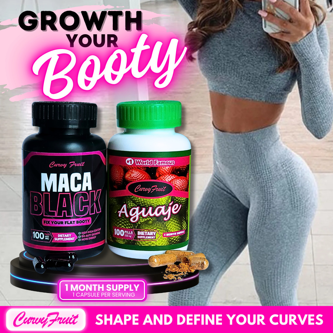 BIG BUTT GROWING: Aguaje + Black Maca ROOT PILLS, MAXIMIZE your BOOTY SIZE FAST!