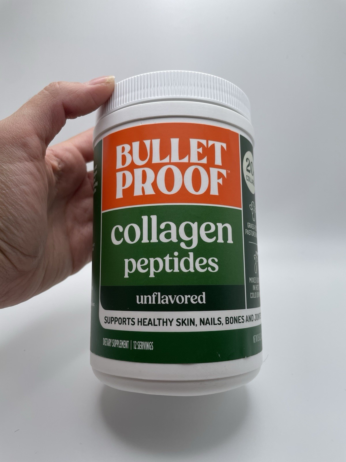Bulletproof Collagen Peptides Powder Unflavored Hair/Skin/Nails Bone/Joint