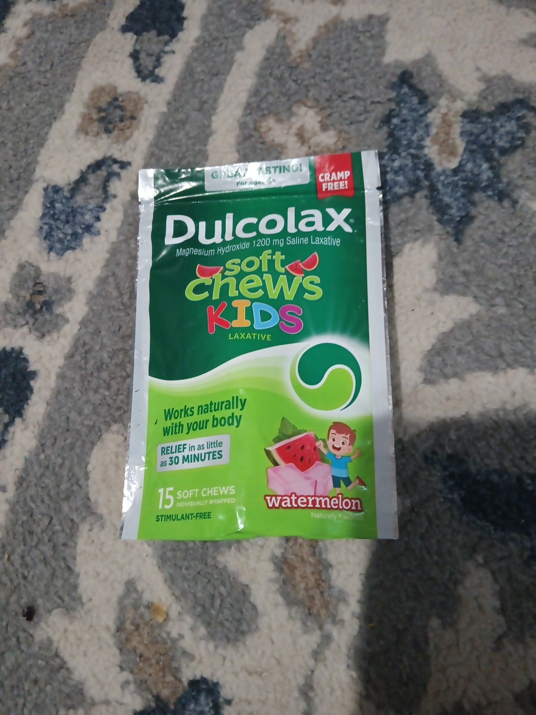 Dulcolax 15ct Soft Chews Kids Saline Laxative Watermelon Exp 08/2026 NEW Sealed