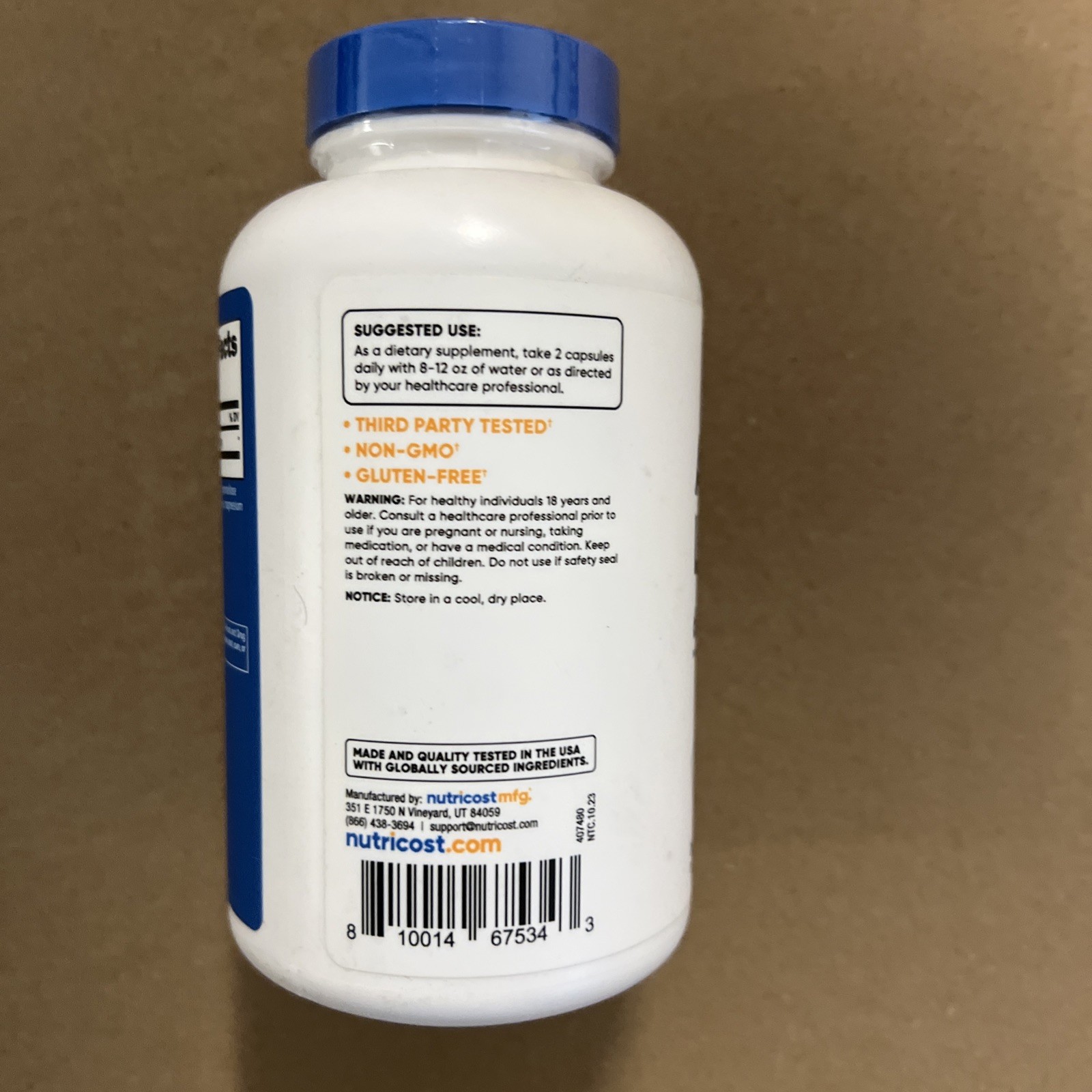 Nutricost Alpha Lipoic Acid – 600mg Per Serving – 240 Capsules Exp:01/2027