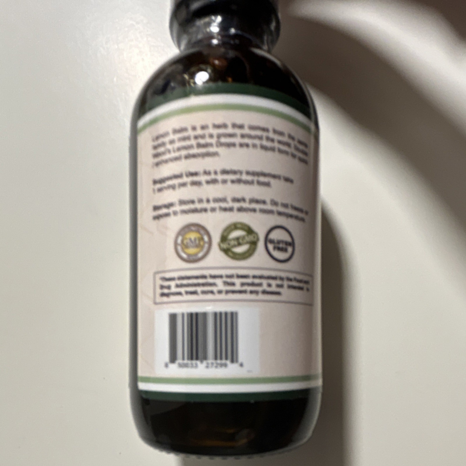 Double Wood Supplements Organic Lemon Balm Calming Liquid Extract Lemon 2 fl oz