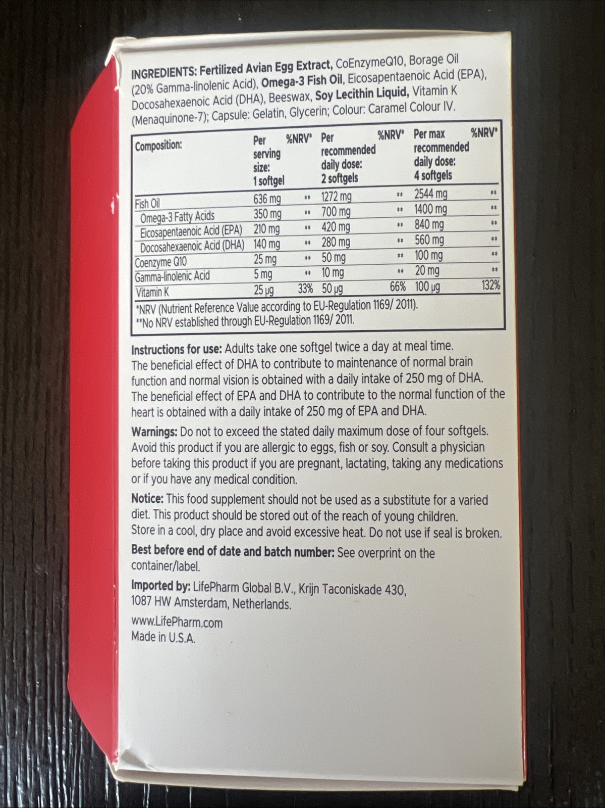LifePharm Omega+++ Blood Flow Optimizer 120 Softgels Exp 10/2027 – New/Sealed!