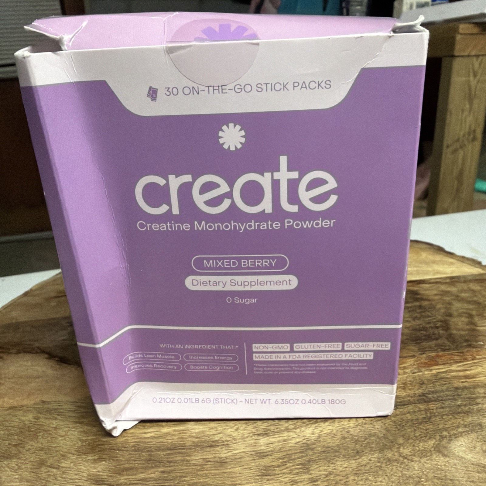Create Creatine Monohydrate On-The-Go Sticks Mixed Berry 30 Ct. Exp 08/27