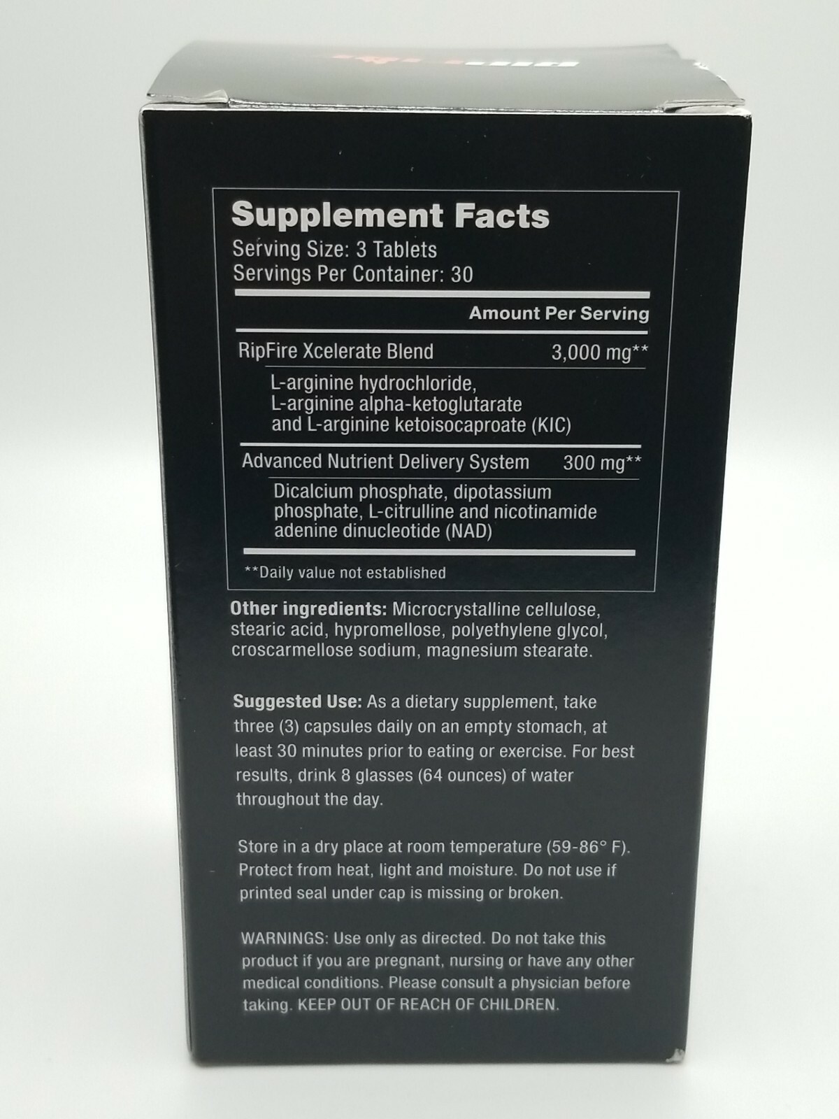 Rip Fire Pre-Workout Energy Dietary Performance Supplement 90 Tablets