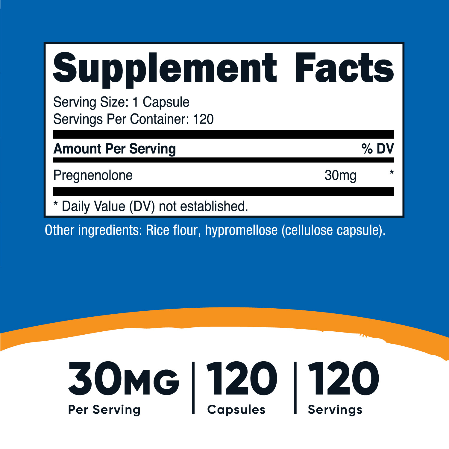 Nutricost Pregnenolone 30mg, 120 Capsules – Non-GMO, Gluten Free