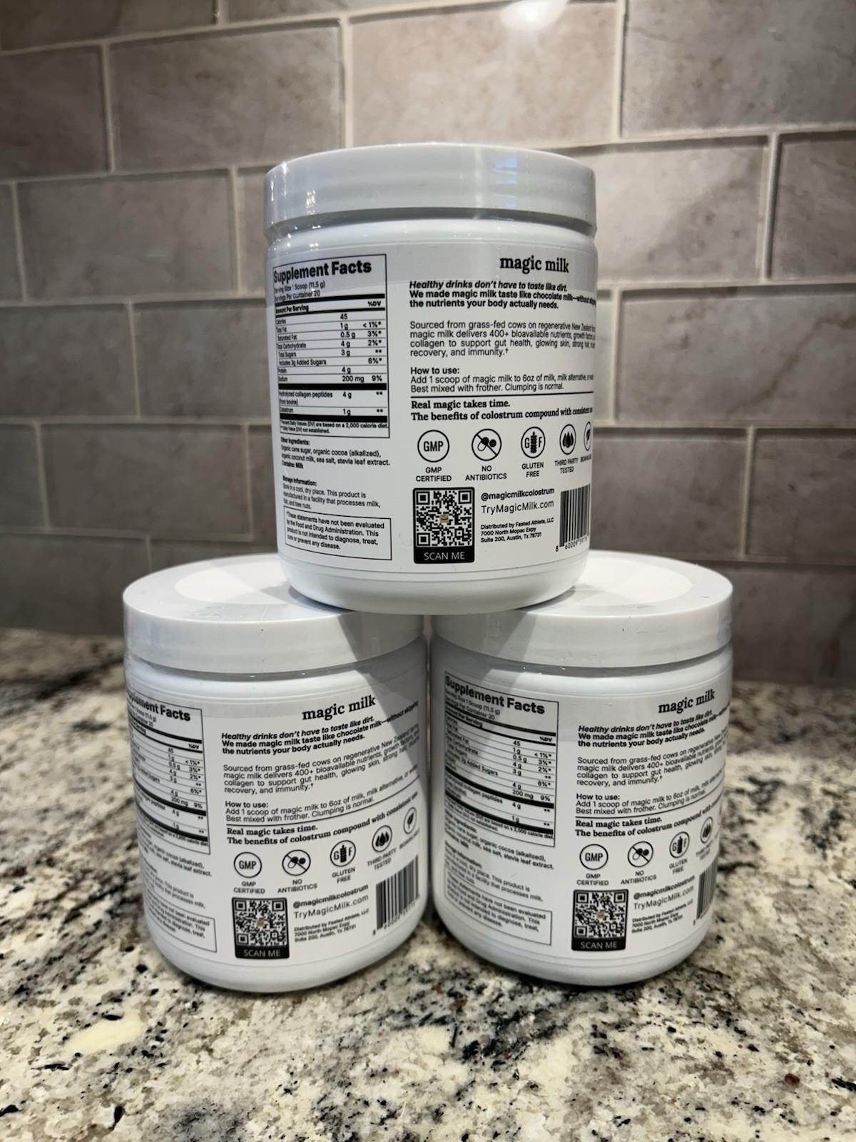 magic milk Colostrum & Collagen Powder Chocolate Milk Flavor 8.1oz 3 PACK!!