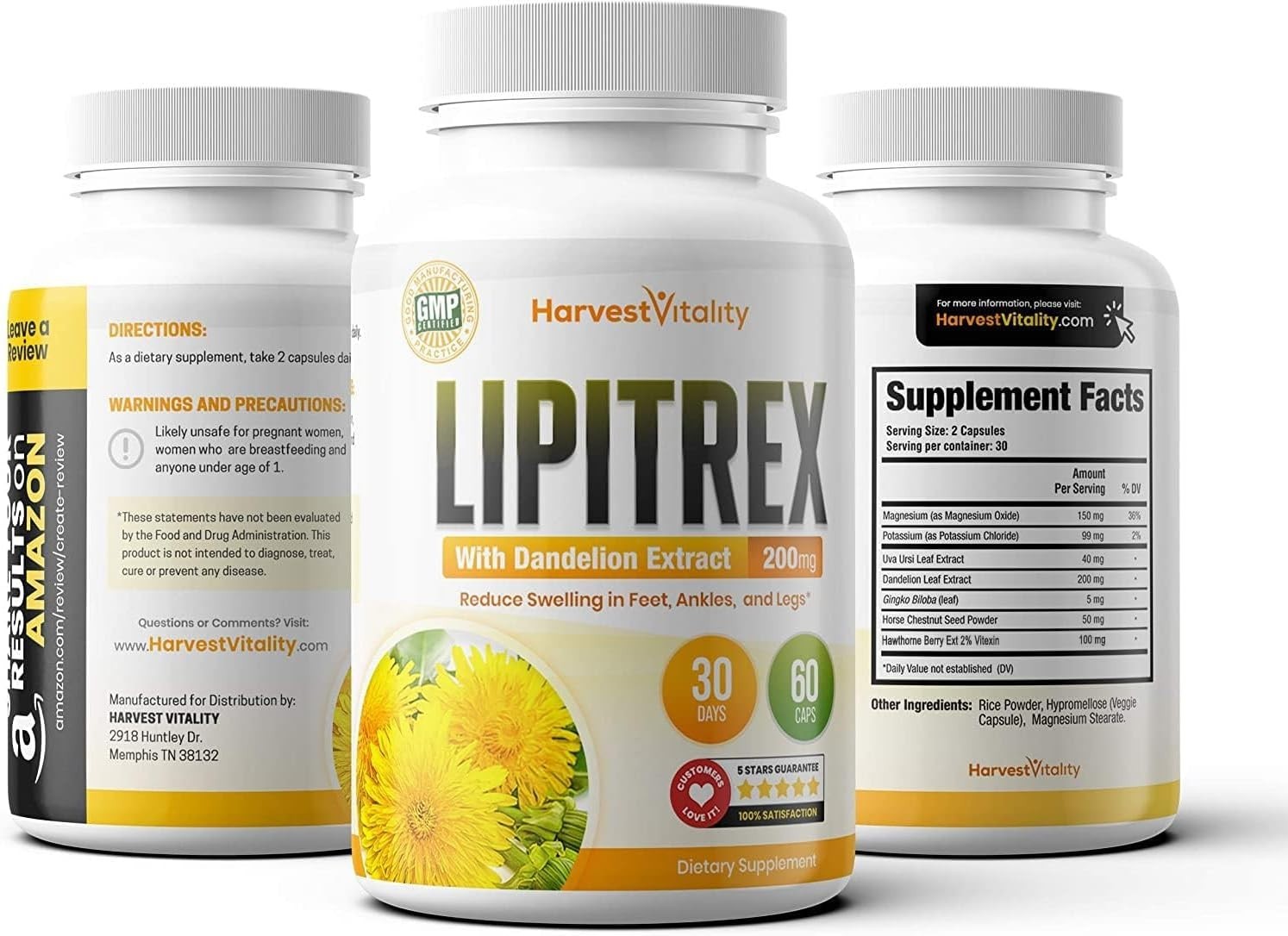 Natural Diuretic for Swollen Feet, Ankles and Legs: Lipitrex Water Pills Cont…