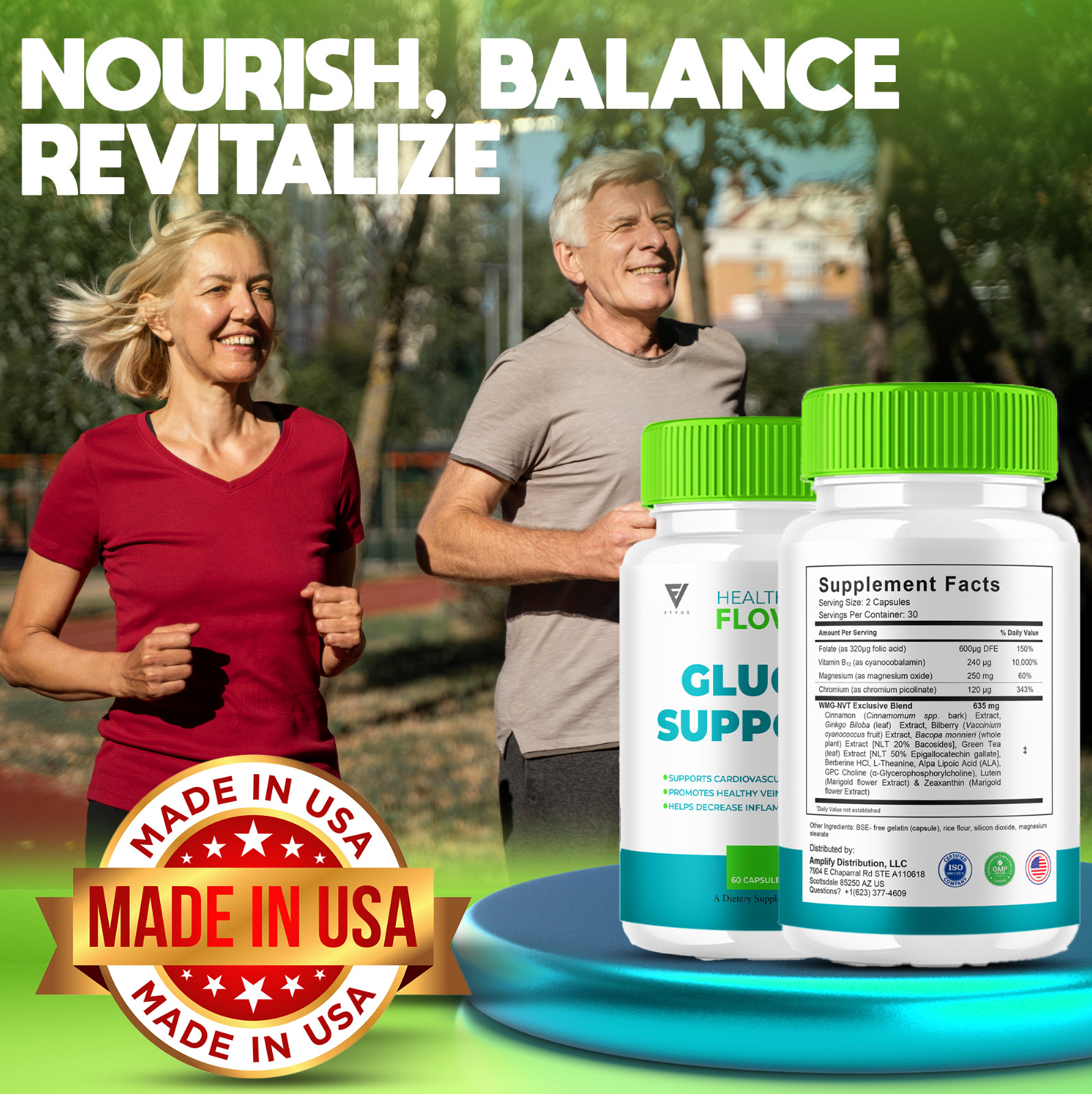 (5 Pack) Healthy Flow Gluco Support, HealthyFlow Glycogen Pills (300 Capsules)