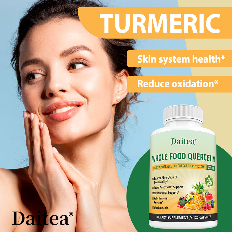 Quercetin 500Mg with Bromelain Whole Food Supplement Heart & Immune Support