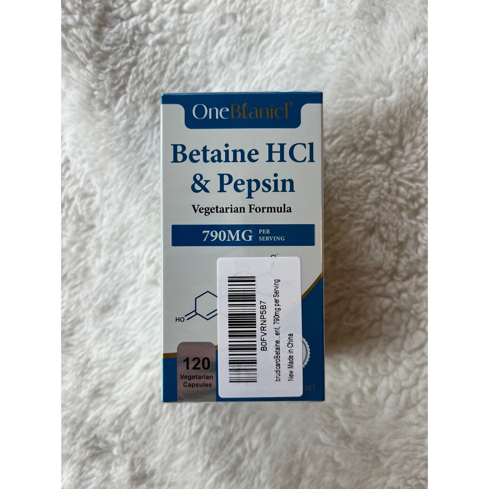 OneBtanicl Betaine HCl & Pepsin 790mg Digestive Support 120 Vegetarian Capsules