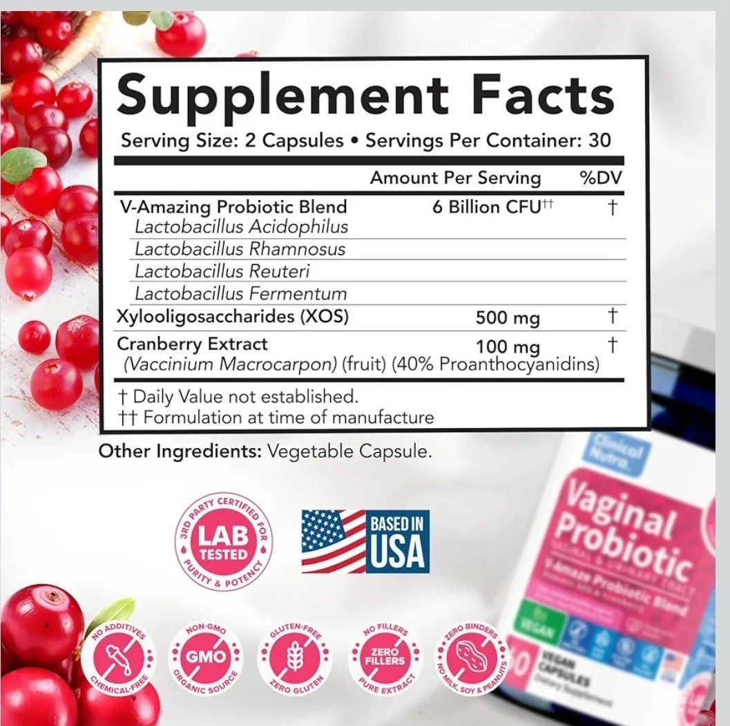 🔥 2 Clinical Nutra Vaginal Probiotics Women pH Balance Vaginal Odor Control