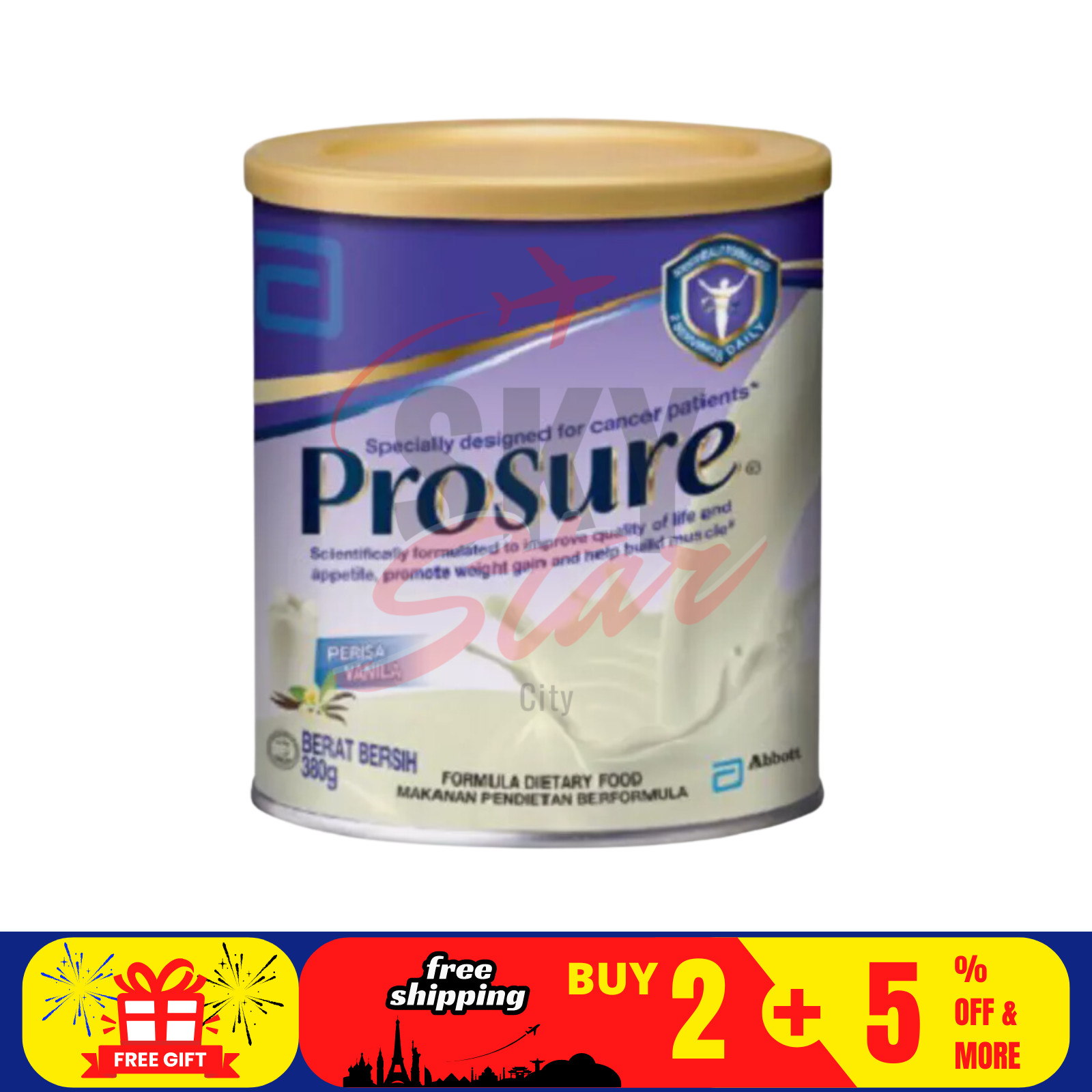 Abbott Pro Sure Milk Improve Appetite High Protein Prebiotic EPA 380g Vanilla