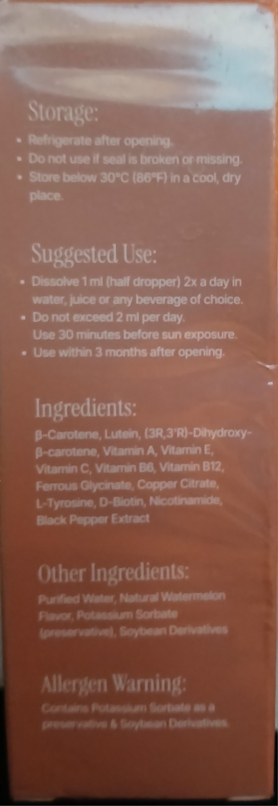 Sorelle Watermelon Liquid Dietary Supplement 50ml Skin Health Glowing Tan
