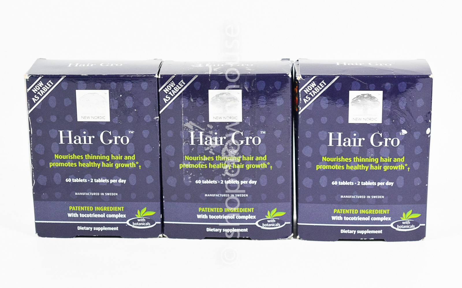 3 New Nordic HAIR GRO Nourishes Thinning & Promotes Growth 60 tablets 11/2026