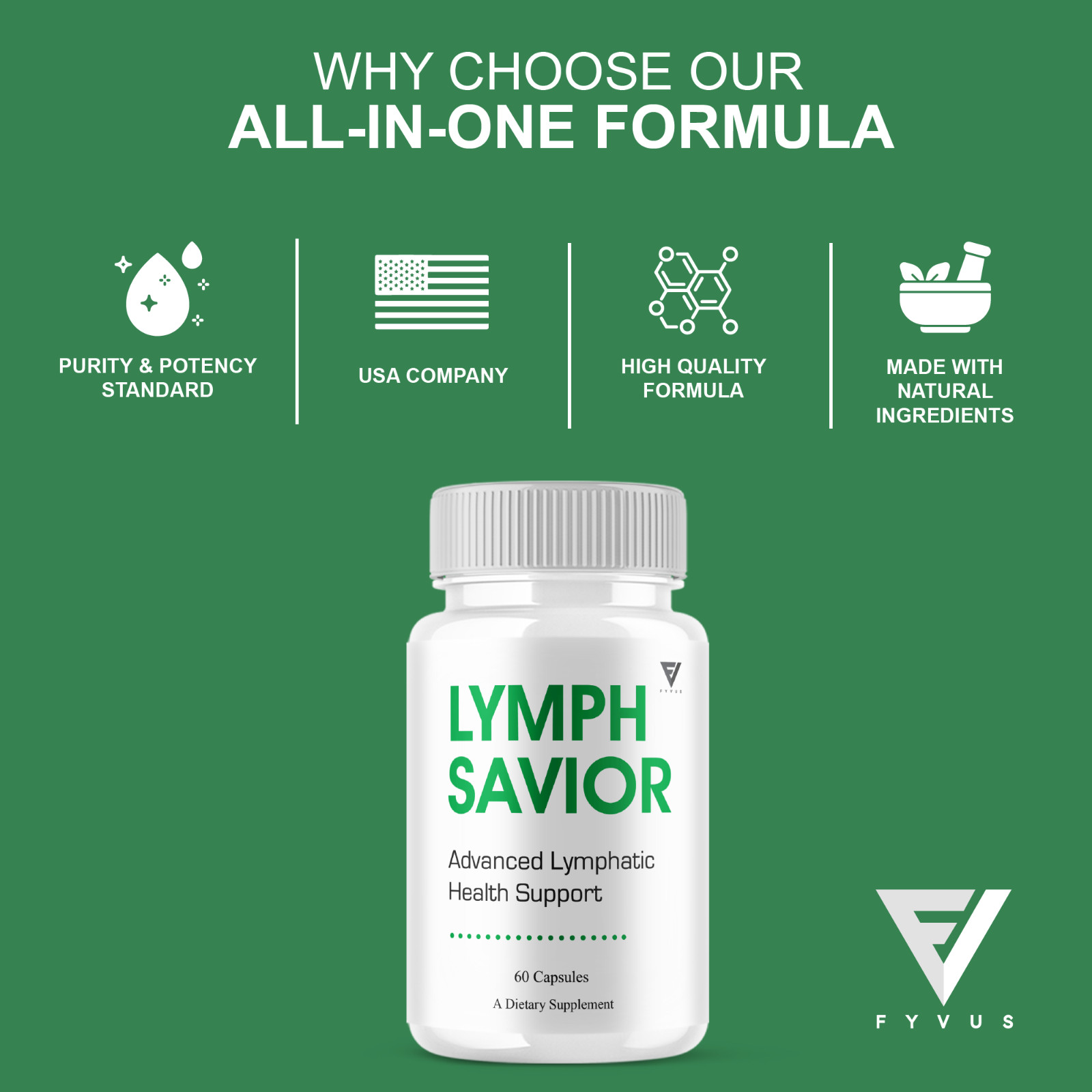 Lymph Savior Lymphatic Health, LymphSavior Support (60 Capsules)