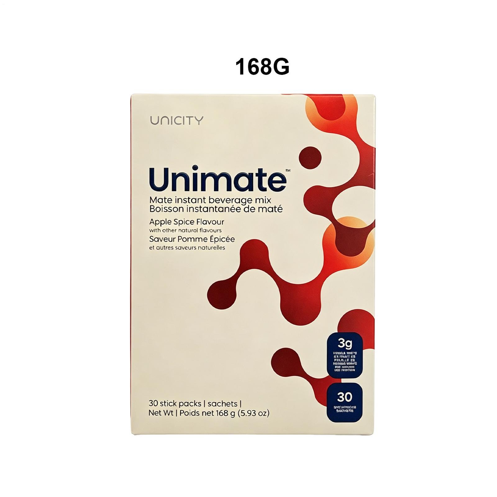 Unicity Unimate Apple Spice Flavor , 30 Stick Packs Fresh Date Exp: 2028