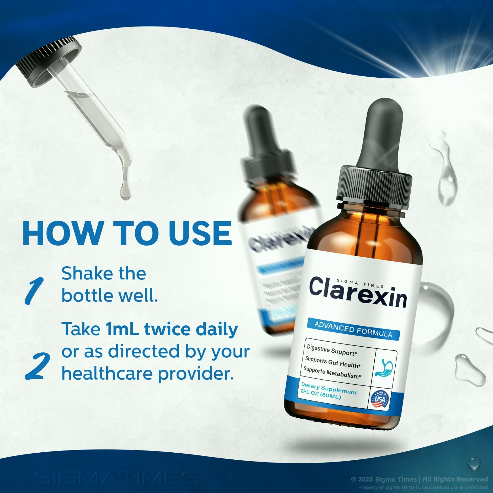 Clarexin Drops – Detox and Cleanse Formula for Gut Health Support (30 Servs.)