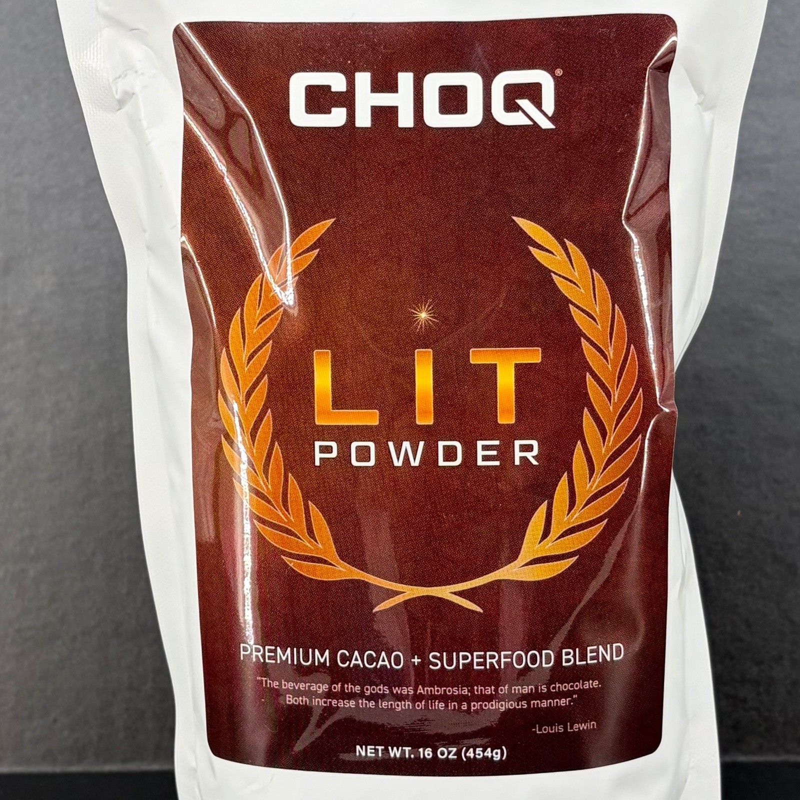 CHOQ LIT Powder Cacao Superfood Blend 16oz Organic Vegan Heirloom Wellness