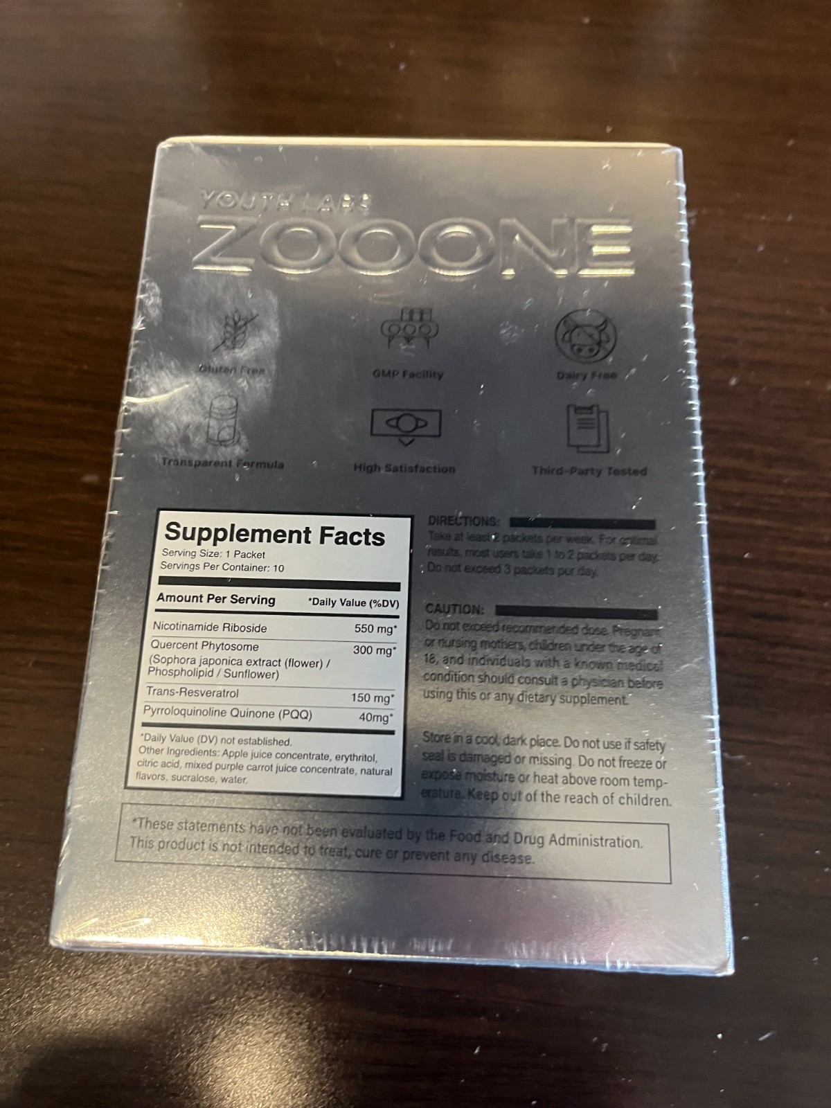 YOUTH LABS ZOOONE NAD+ 1000mg Nicotinamide Riboside PQQ Resveratrol Powder 100g