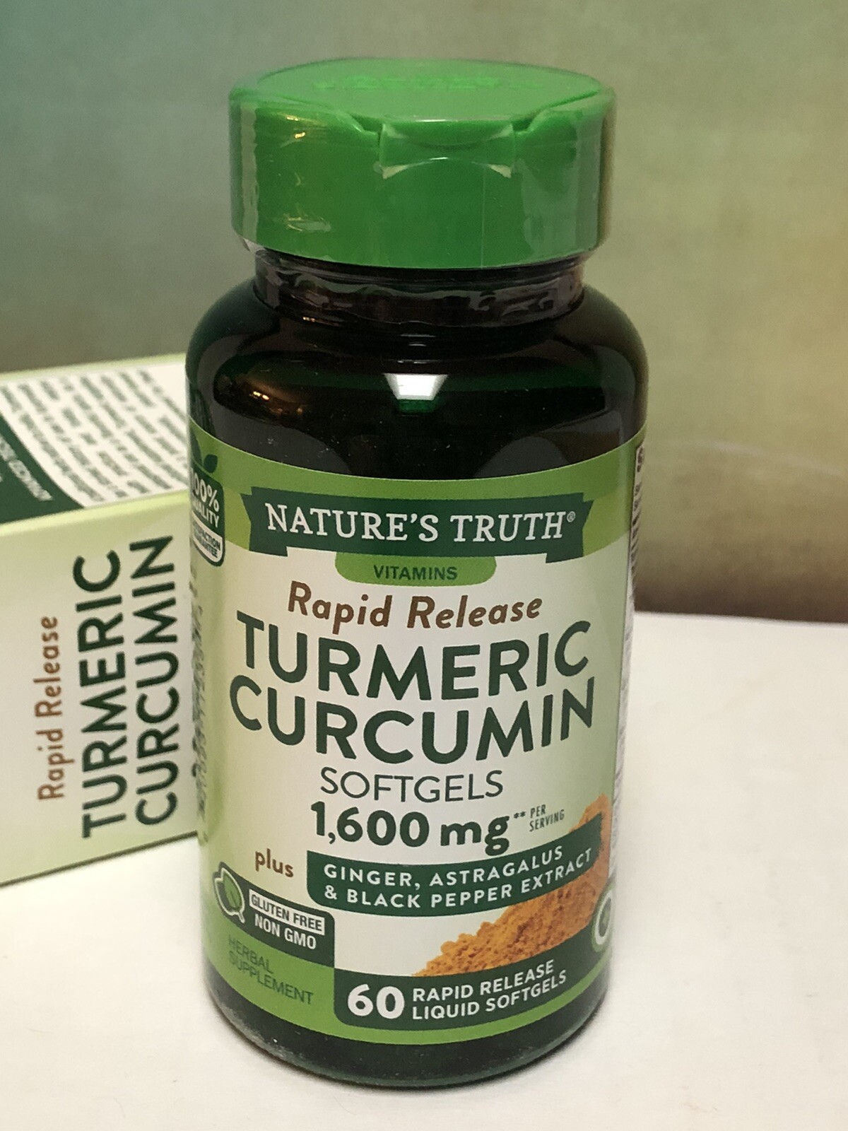 NEW Nature’s Truth Turmeric Curcumin 1600mg Rapid Release Softgels 60 Ct ~ NIB