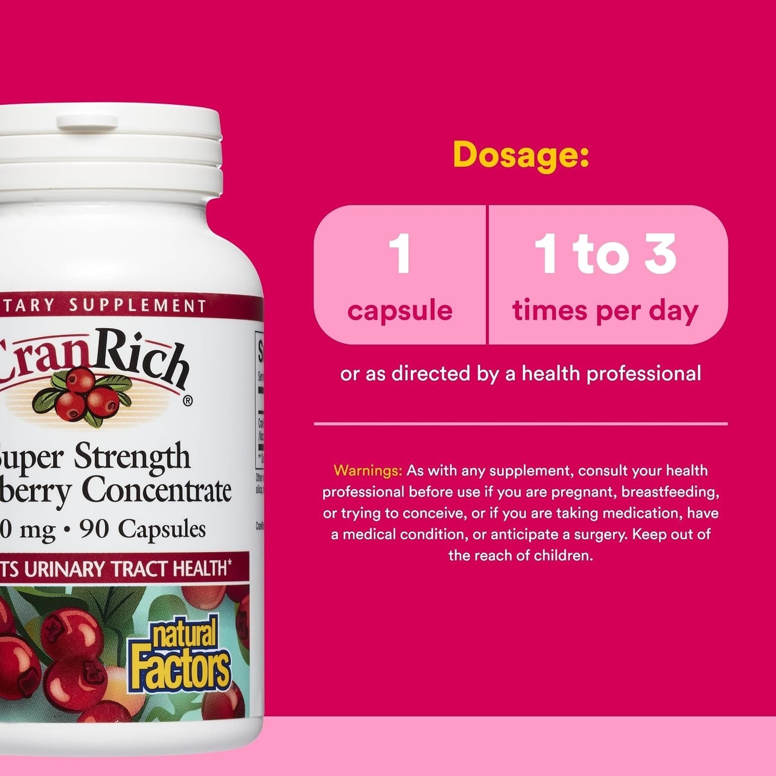 Natural Factors CranRich Super Strength Cranberry Concentrate 90 Capsules