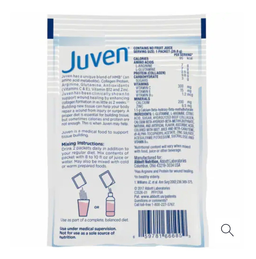 Juven Therapeutic Nutrition Powder Mix, Wound Healing Ensure Fruit Punch Flavor
