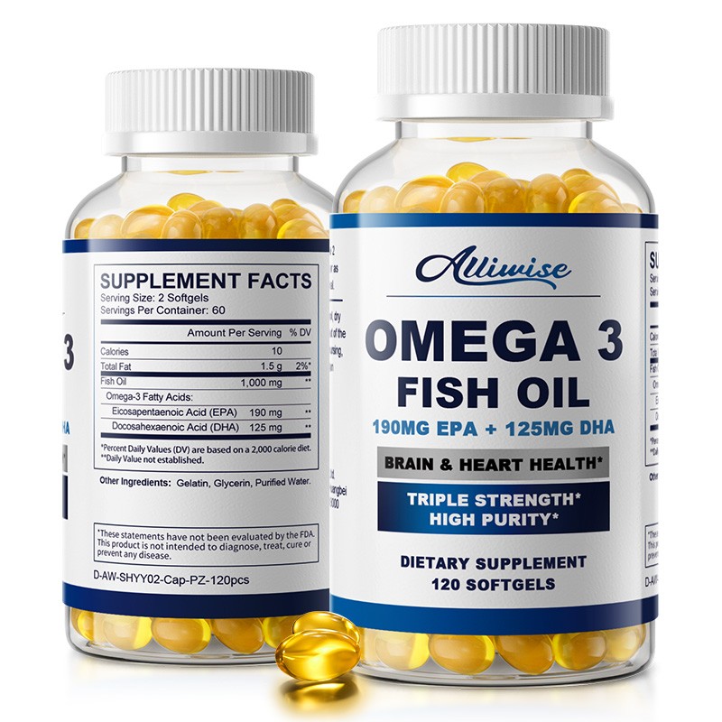 Omega 3 Fish Oil Capsules 1000mg Fish Oil EPA & DHA ,Heart Health