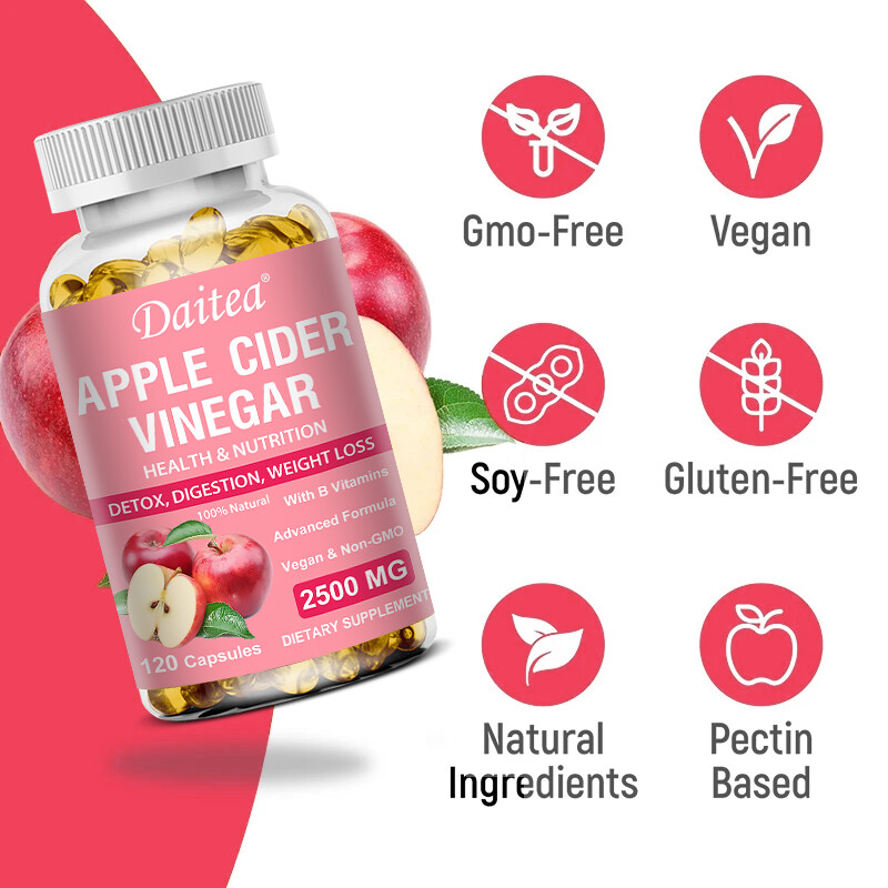 Apple Cider Vinegar 120 Softgel Vitamin C B12 Boost Metabolism Improve Digestion