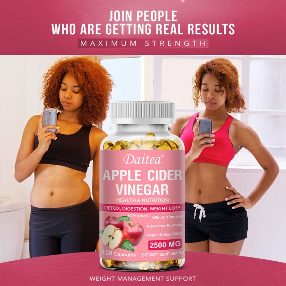 Apple Cider Vinegar Supplements Improve Metabolism Detoxification 1-5 Bottles