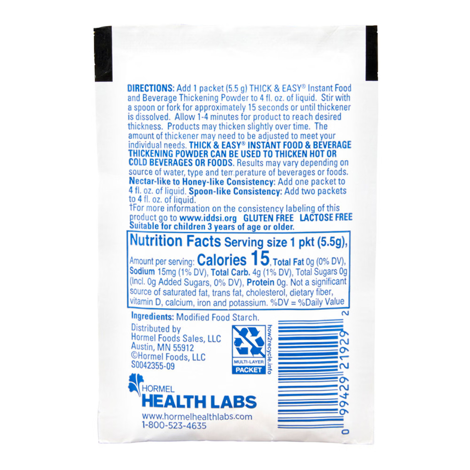 Thick & Easy Food & Drink Thickener Unflavored 5.5 Gram Packet 100 Ct