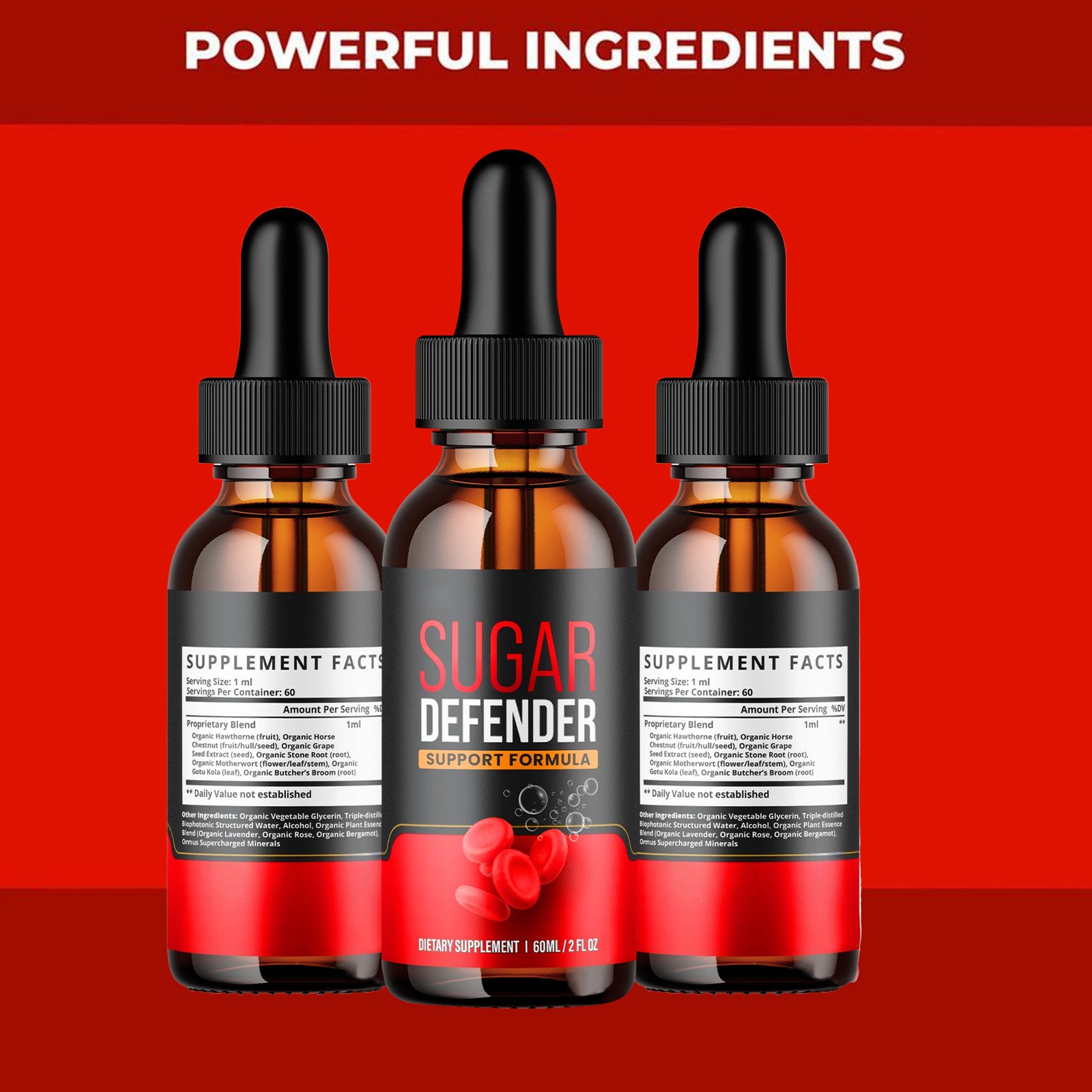 `Sugar Defender, Sugar Defender Healthy Blood Sugar Support Supplement 60ml