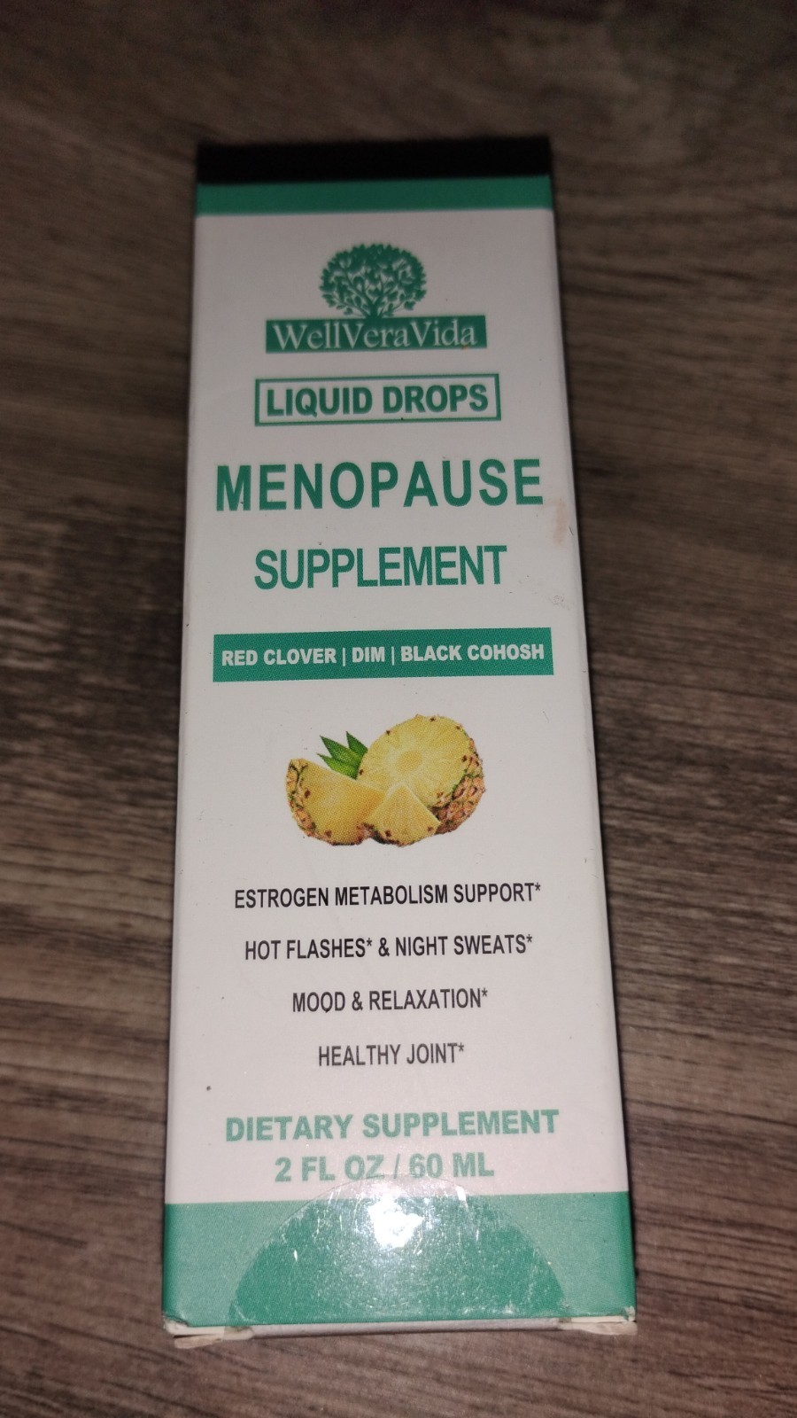 Menopause Supplement Drops for Women Vegan Non Gmo Gluten Free Pineapple 03/27