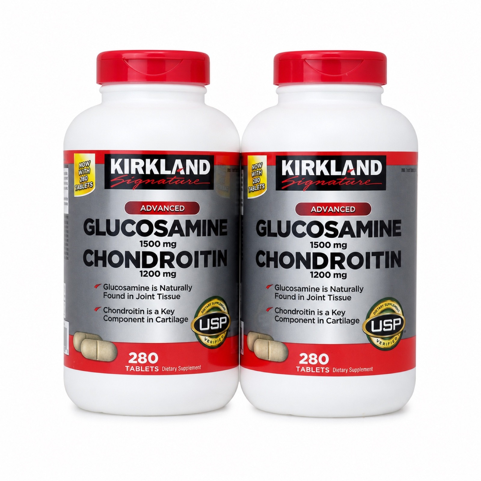 Kirkland Signature Glucosamine Chondroitin 280 Tablets Joint Support 2 Pack
