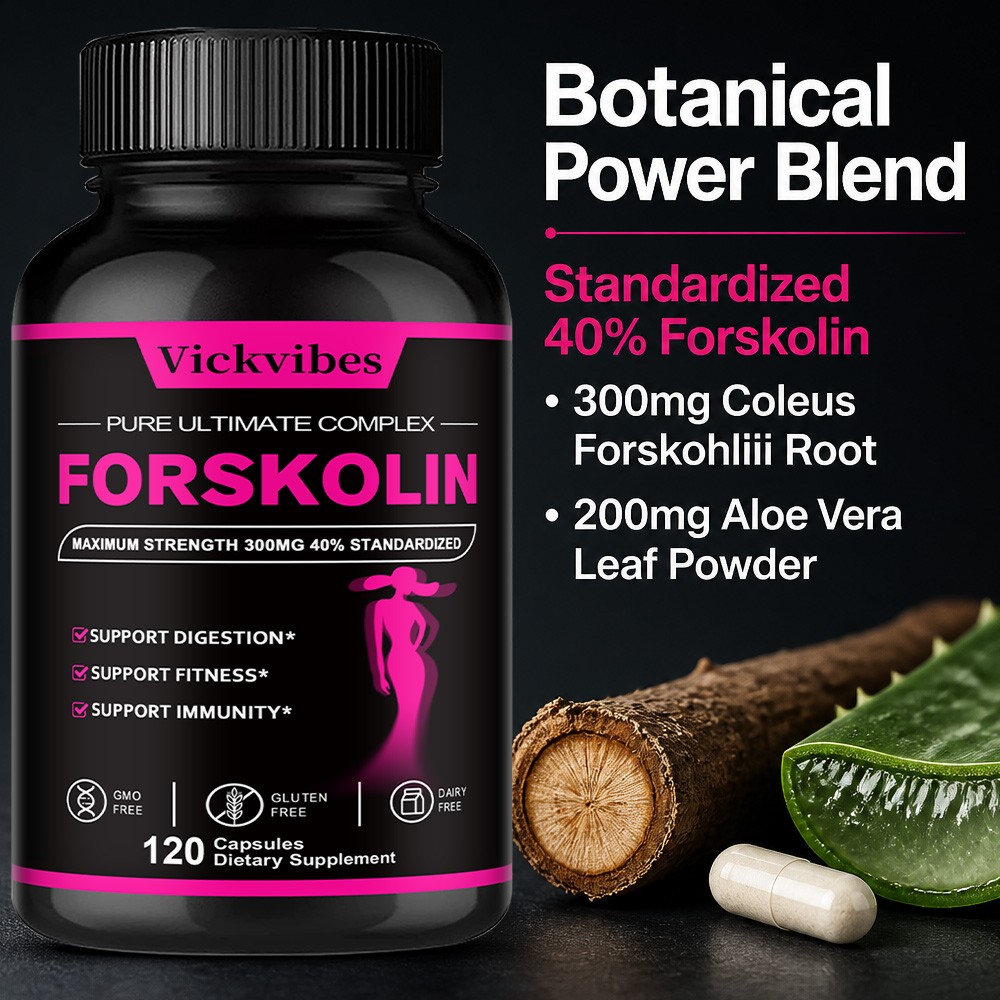 300mg Herb Capsules with Aloe Vera for Fitness,Digestion & Immune Support 120 CT