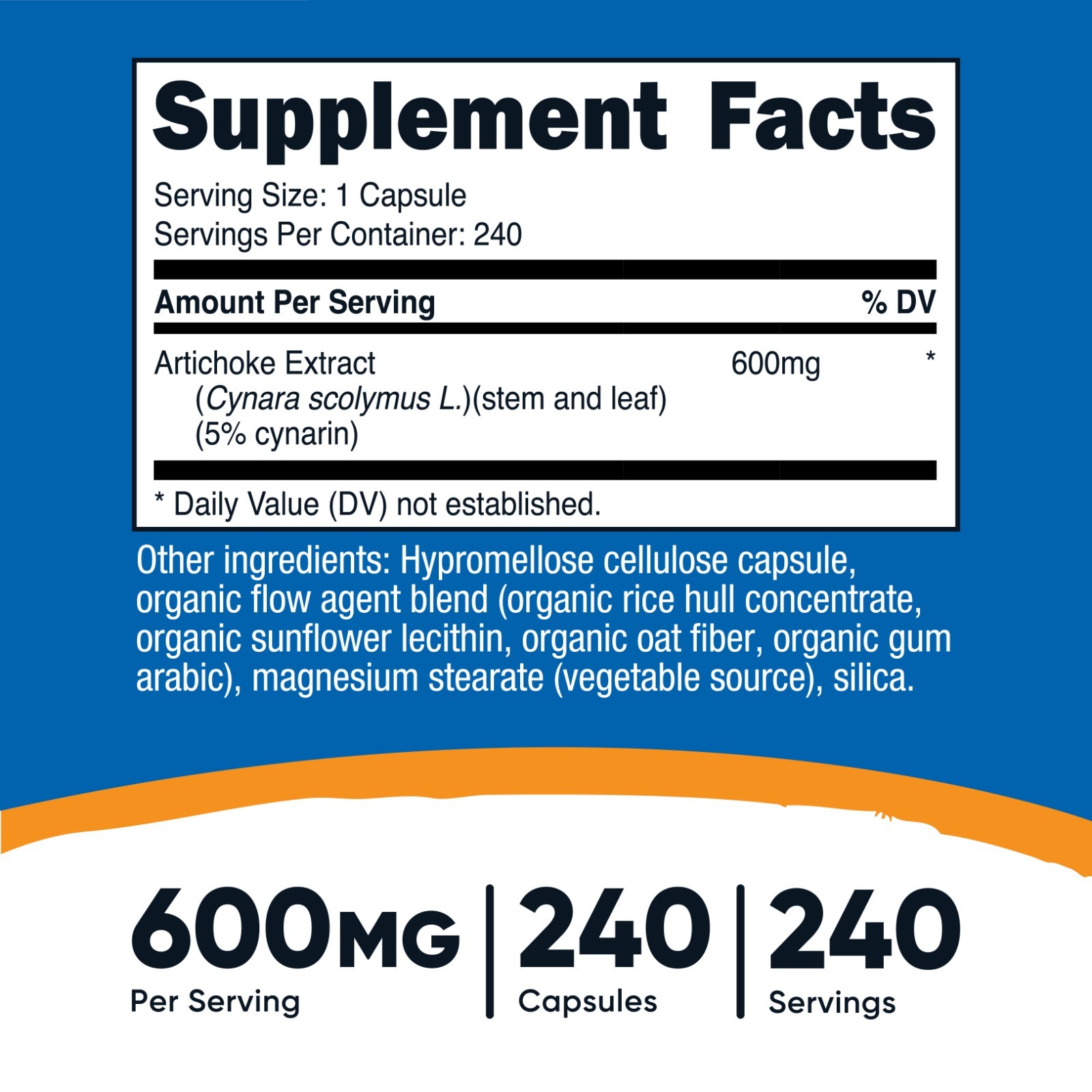 Nutricost Artichoke Extract (600mg) 240 Capsules