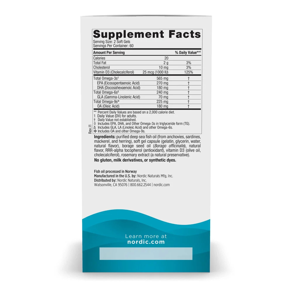 Nordic Naturals Complete Omega D3- Heart, Immune, Bone, Skin & Mood Support