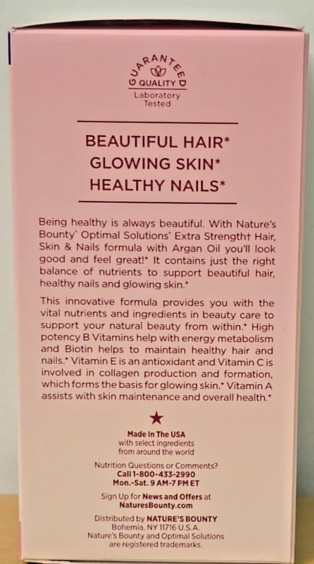 Hair Skin Nails Softgels 5000 mcg 150 Nature’s Bounty Extra Strength