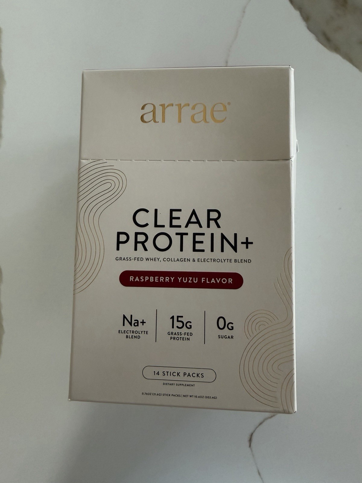 Arrae Clear Protein Plus 15g Grass-Fed Raspberry Yuzu, 14-Pack, Zero Sugar
