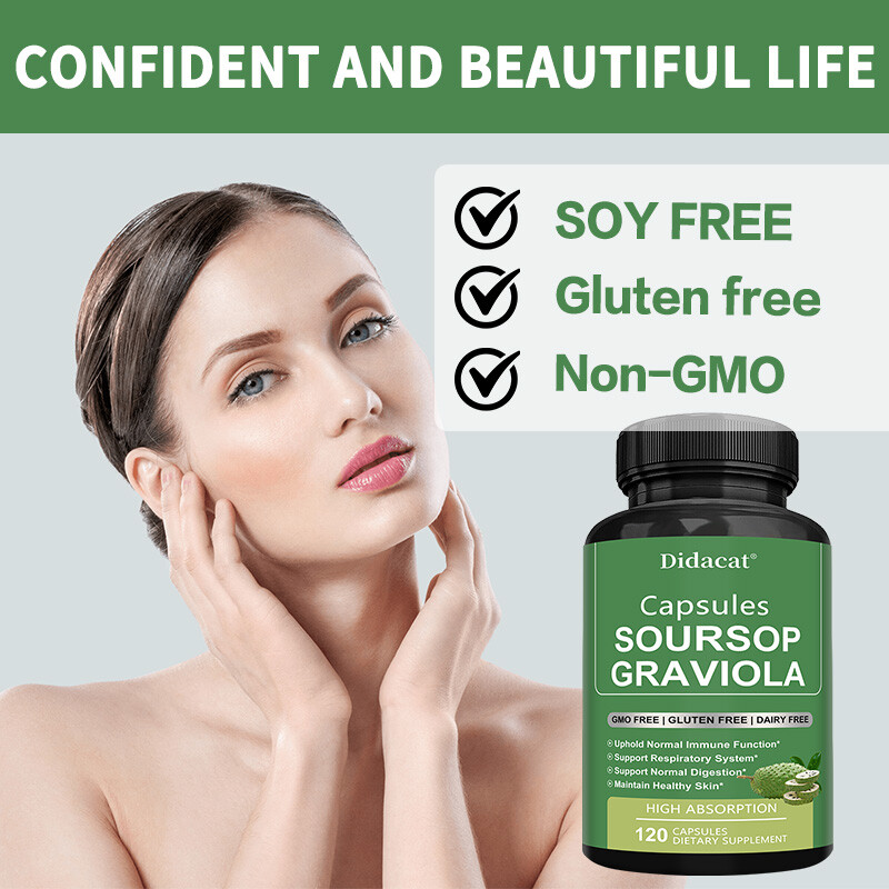 30/60/120 Capsules GRAVIOLA SOURSOP Leaf Extract 1950mg Annona Muricata