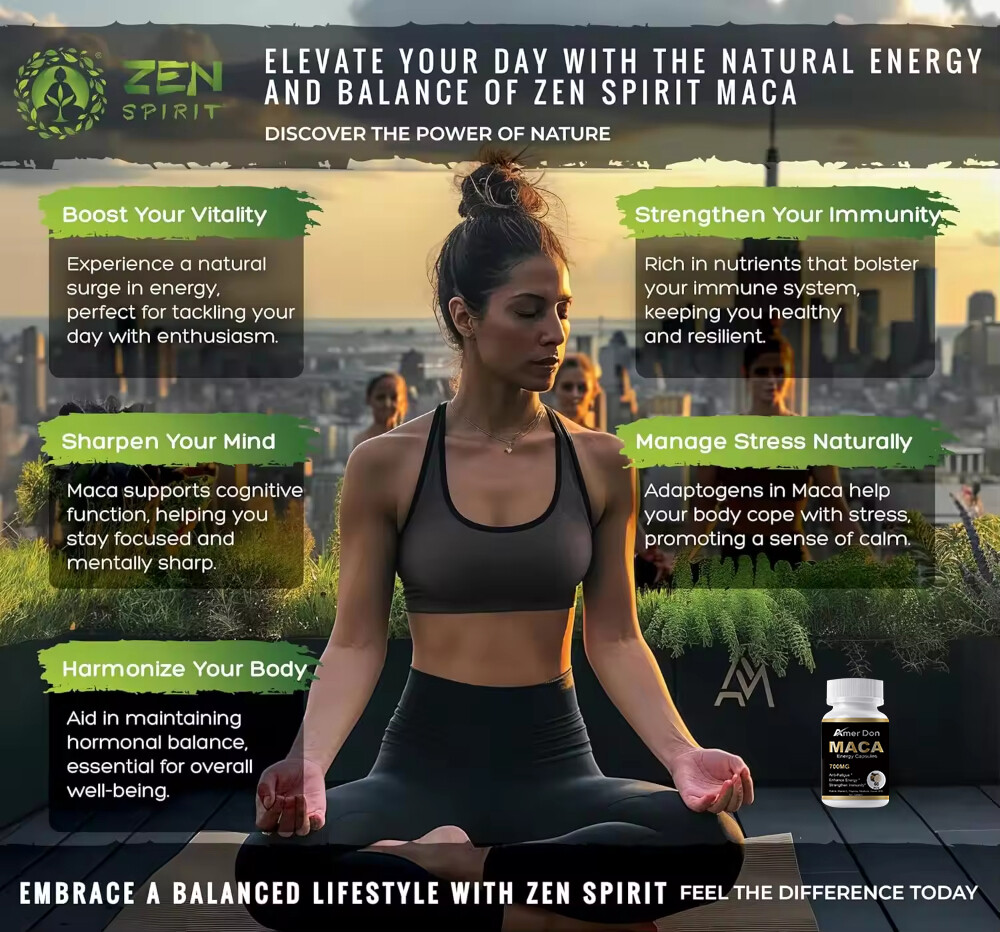 Maca Root 700mg Highest Potency Supports Desire Stamina Power Energy 60 Pills