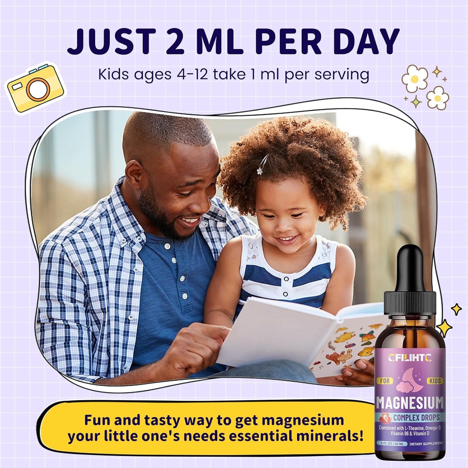 Kids Magnesium Liquid Drops-Magnesium Glycinate Liquid for Kids