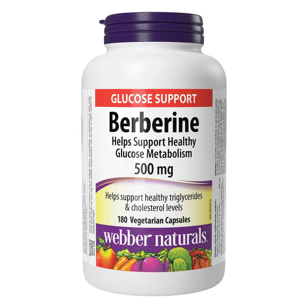 Webber Naturals Berberine 500 mg Support Healthy Glucose Metabolism 180pcs NEW