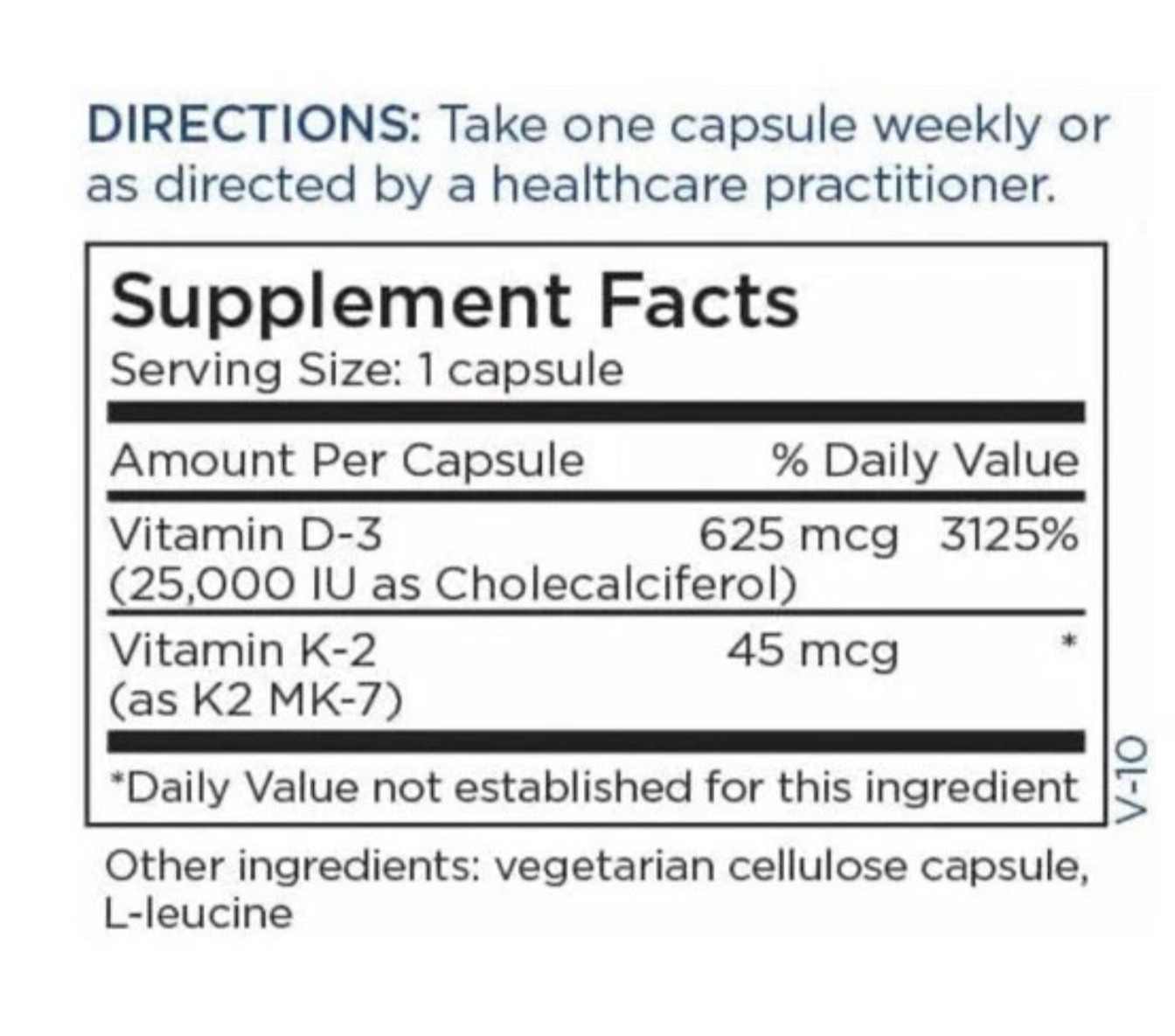 Metabolic Maintenance-Vitamin D3 25000 IU w/Vitamin K2 as Mk7 60 Caps Exp 09/26