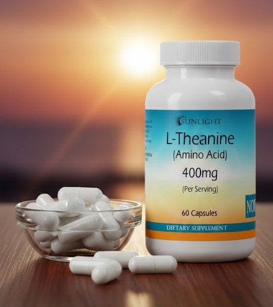 L-Theanine 400mg Serving, 60 Capsules – Dietary Supplement