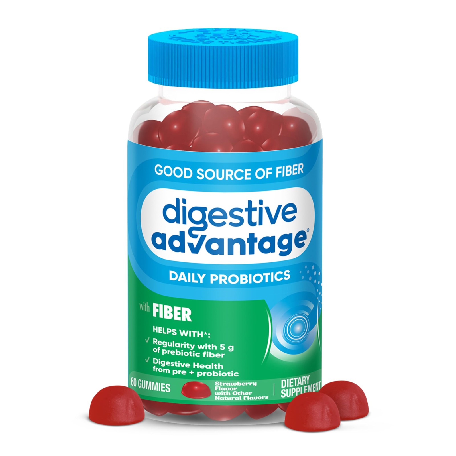 Digestive Advantage Prebiotic Fiber Supplement 60 Count (Pack of 1), Multi